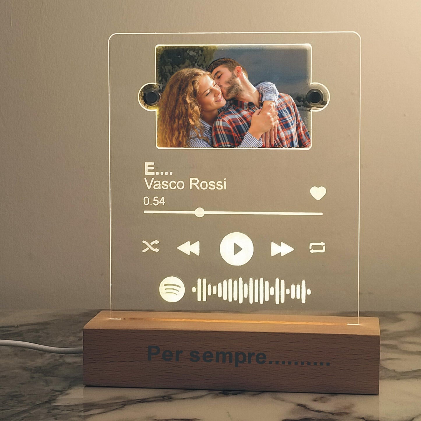 Lampada targa Spotify con foto intercambiabili Made in Italy — Lo Realizzo®