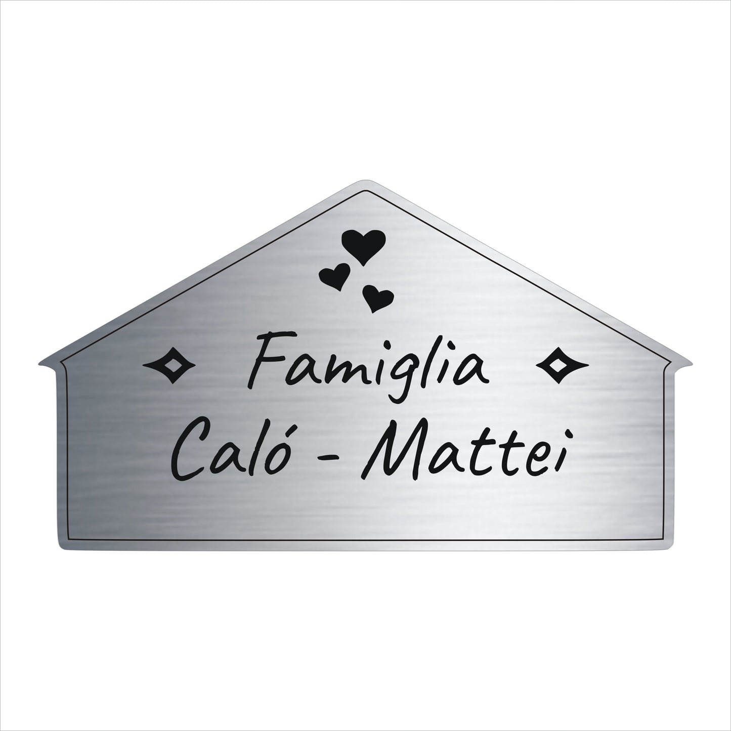Targa Porta Ingresso Personalizzata Adesiva (Casetta Classica)