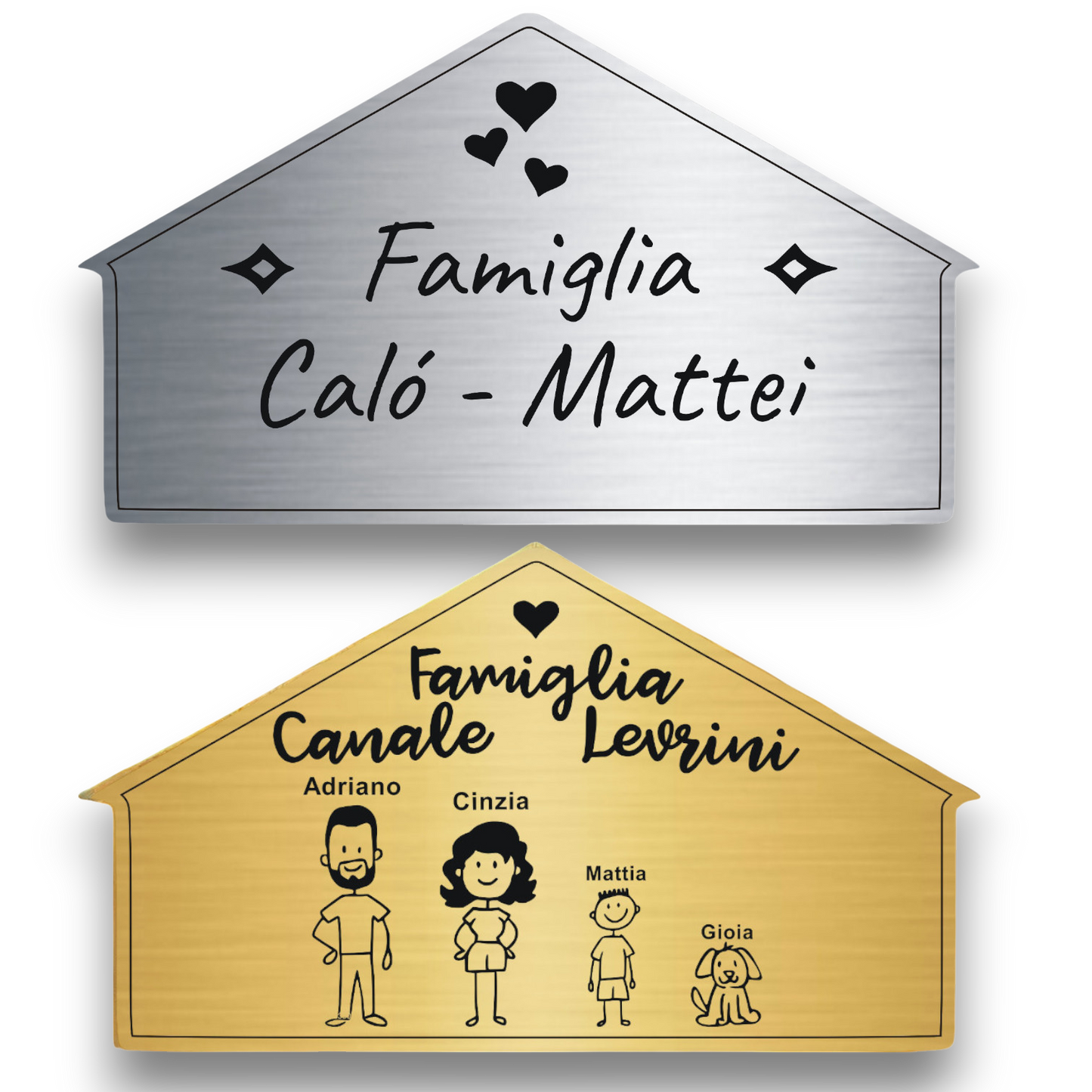 Targa Porta Ingresso Personalizzata Adesiva (Casetta Classica)