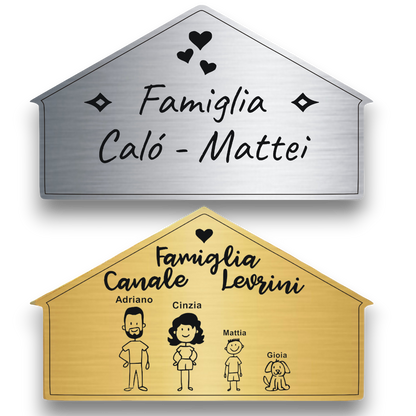 Targa Porta Ingresso Personalizzata Adesiva (Casetta Classica)