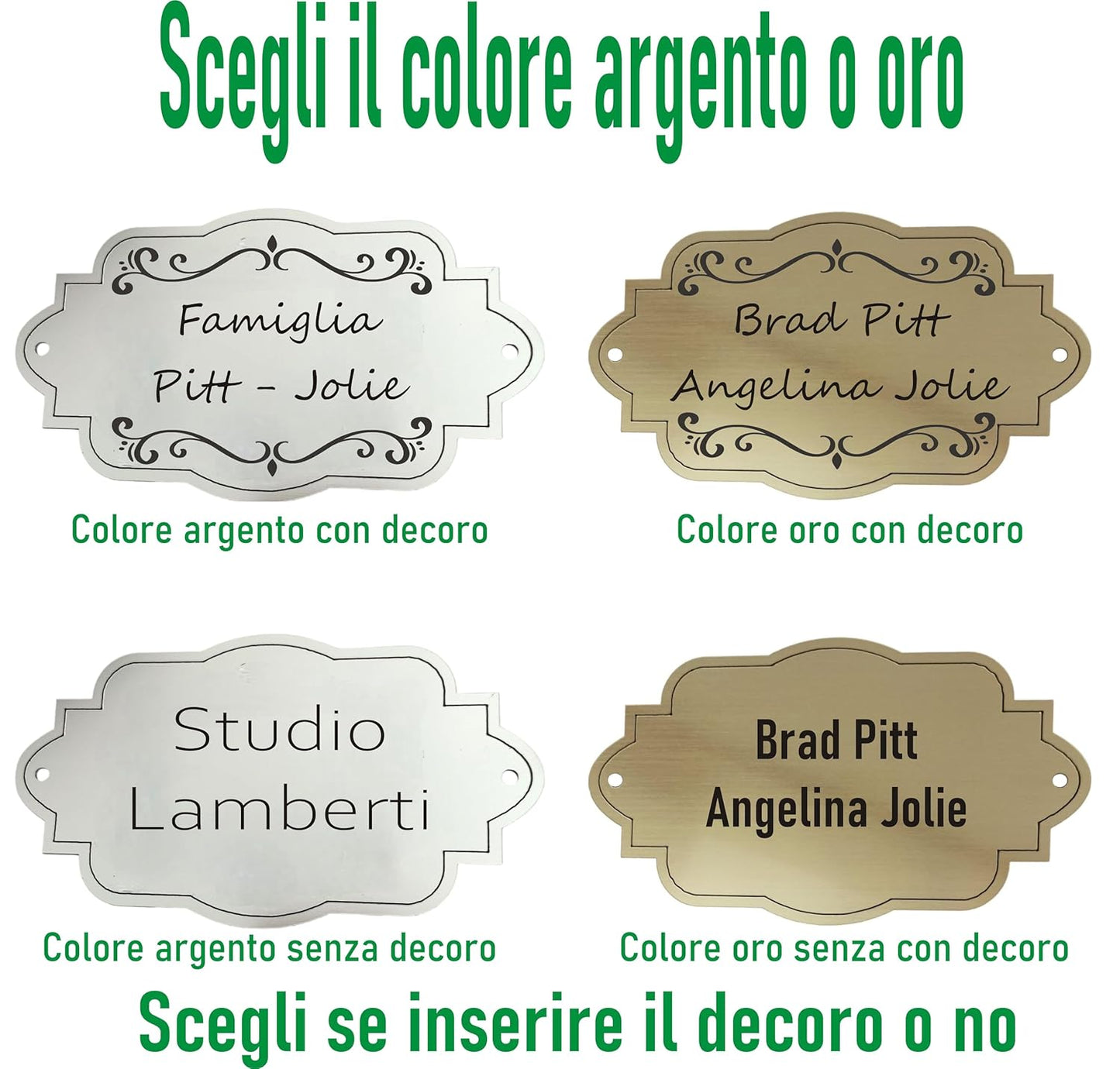 Targa Porta Ingresso Personalizzata Adesiva (Targa Classica)