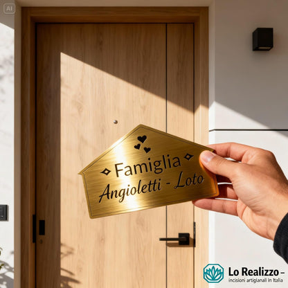 Targa Porta Ingresso Personalizzata Adesiva (Casetta Classica)