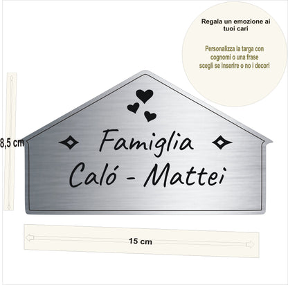 Targa Porta Ingresso Personalizzata Adesiva (Casetta Classica)