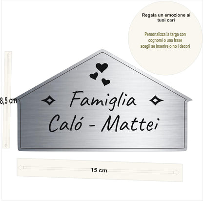 Targa Porta Ingresso Personalizzata Adesiva (Casetta Classica)