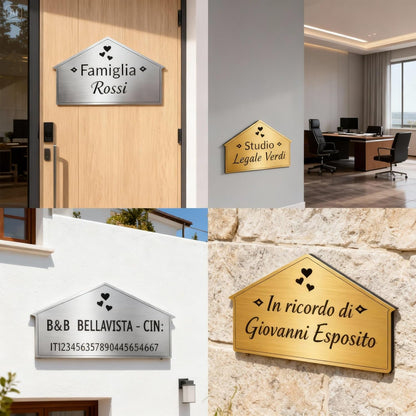 Targa Porta Ingresso Personalizzata Adesiva (Casetta Classica)