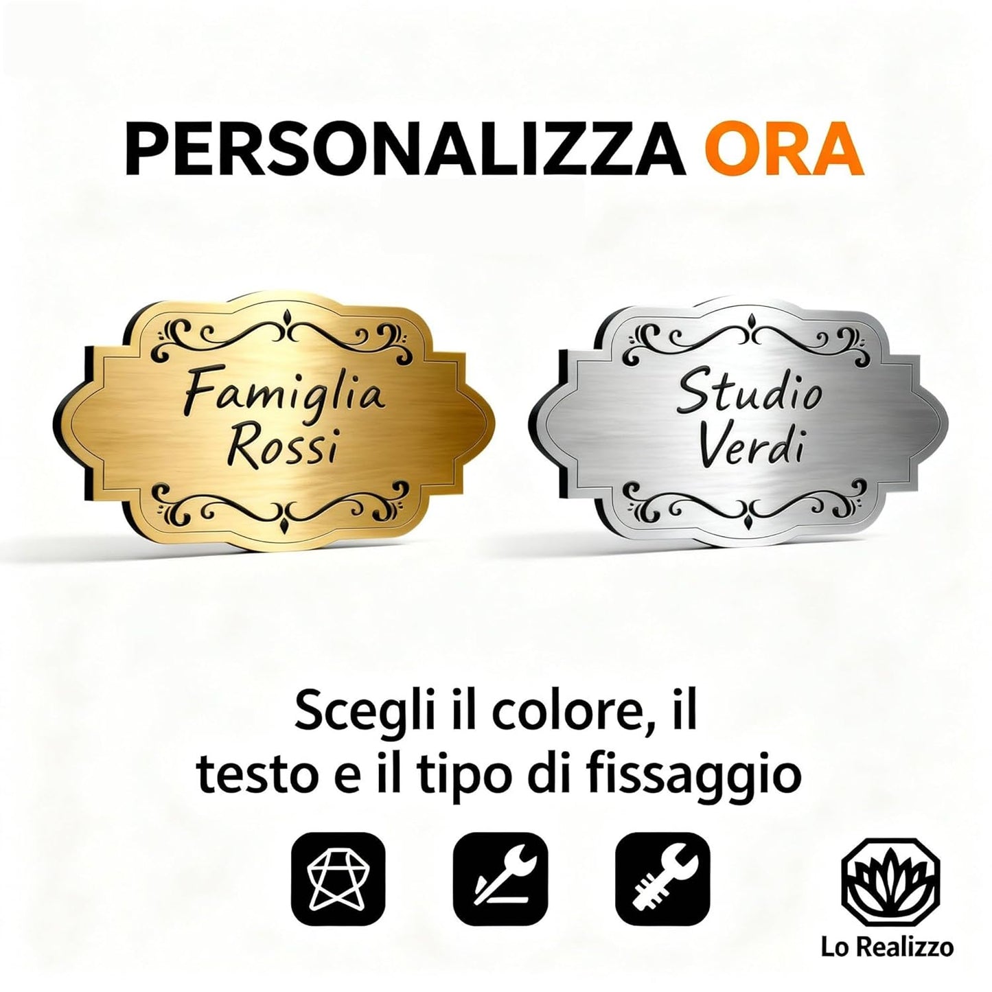 Targa Porta Ingresso Personalizzata Adesiva (Targa Classica)