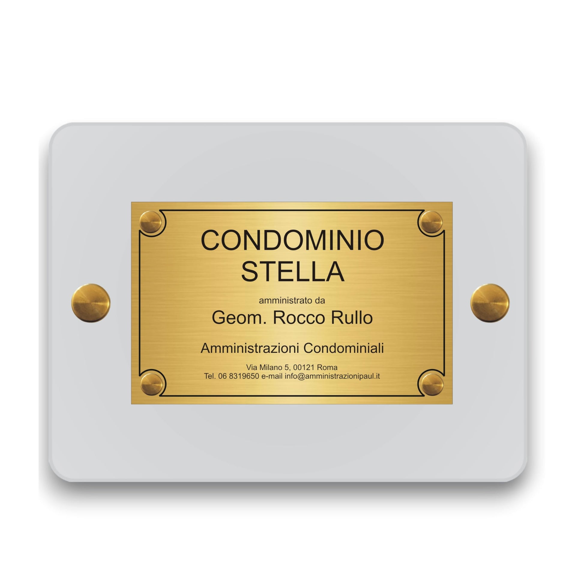 Targa CIN plexiglass misure 20x15 e 30x20 cm — Lo Realizzo®