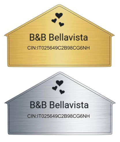 Targa CIN casetta personalizzata casa vacanze affitti brevi fondo bianco — Lo Realizzo®