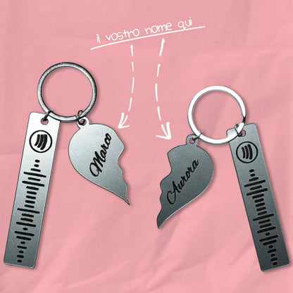 Portachiavi Spotify cuore diviso idea regalo San Valentino — Lo Realizzo®