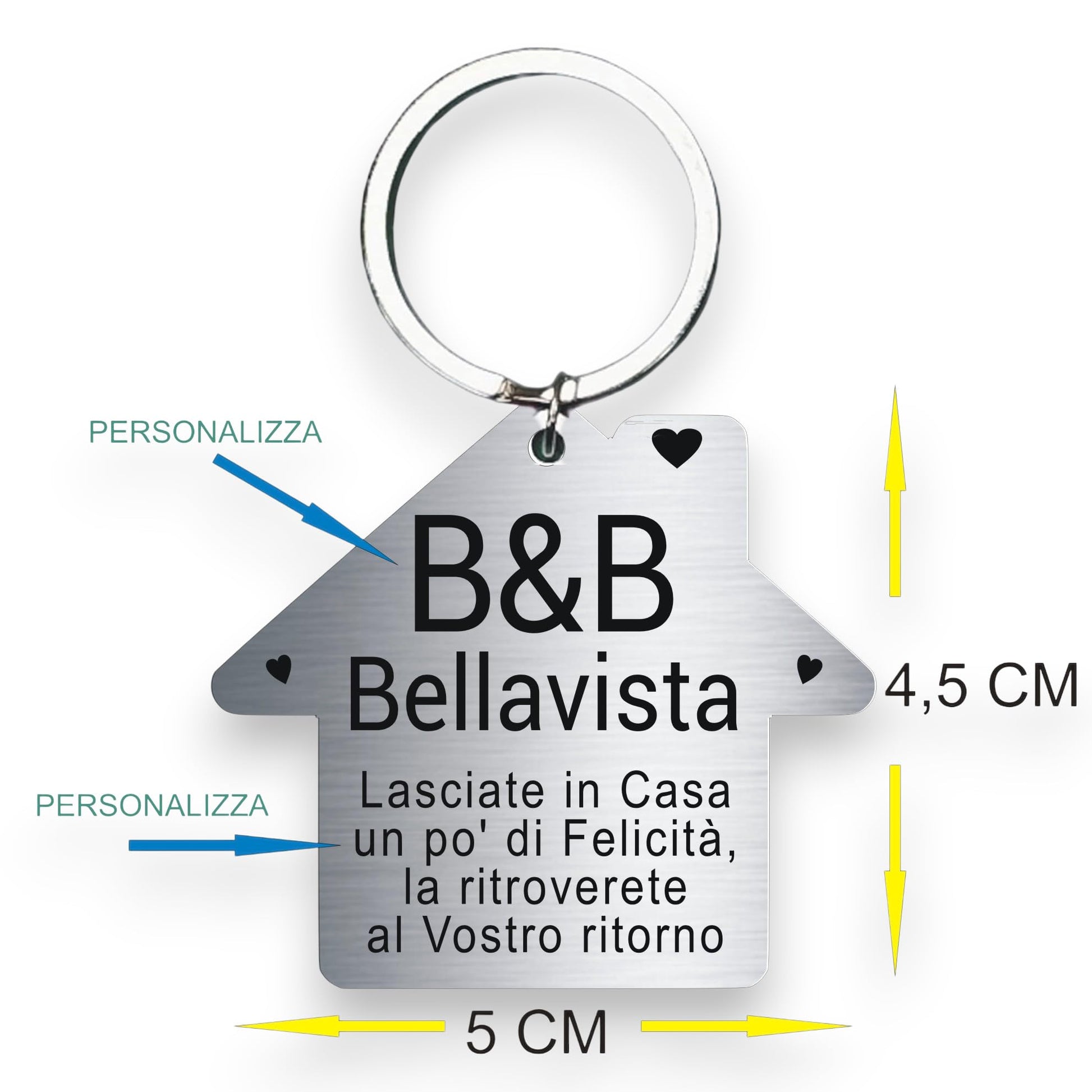 Coppia portachiavi casetta personalizzati casa vacanze dettaglio — Lo Realizzo®