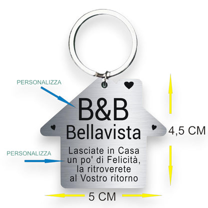 Coppia portachiavi casetta personalizzati casa vacanze dettaglio — Lo Realizzo®