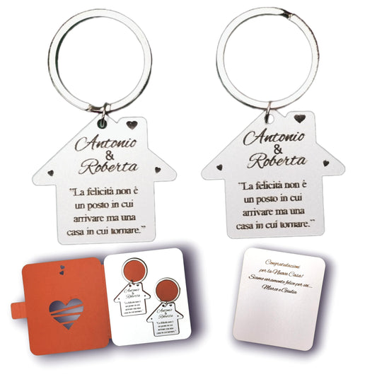 Portachiavi casetta personalizzati regalo nuova casa Lo Realizzo