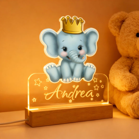 Lampada notturna elefante personalizzata bambini da presa Lo Realizzo