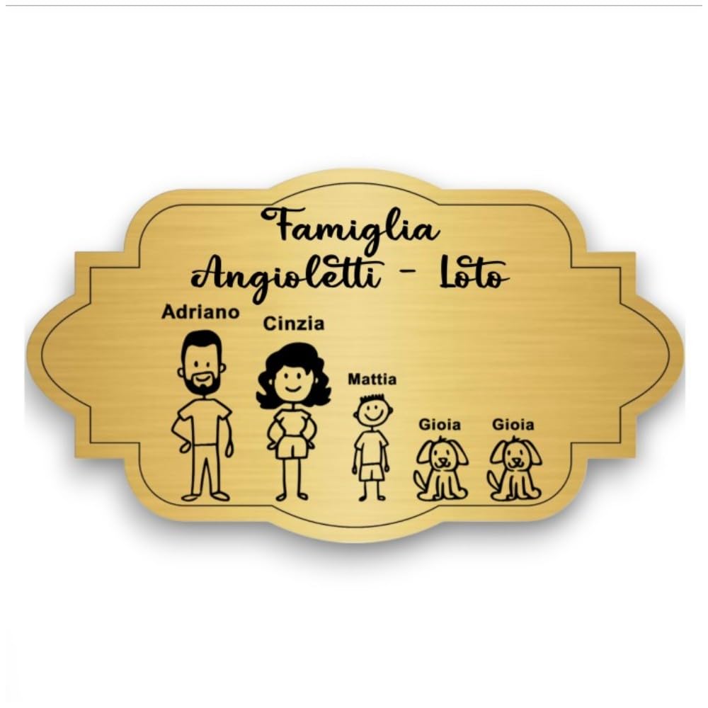 Targa Porta Ingresso Personalizzata Adesiva (Targa classica con omini)