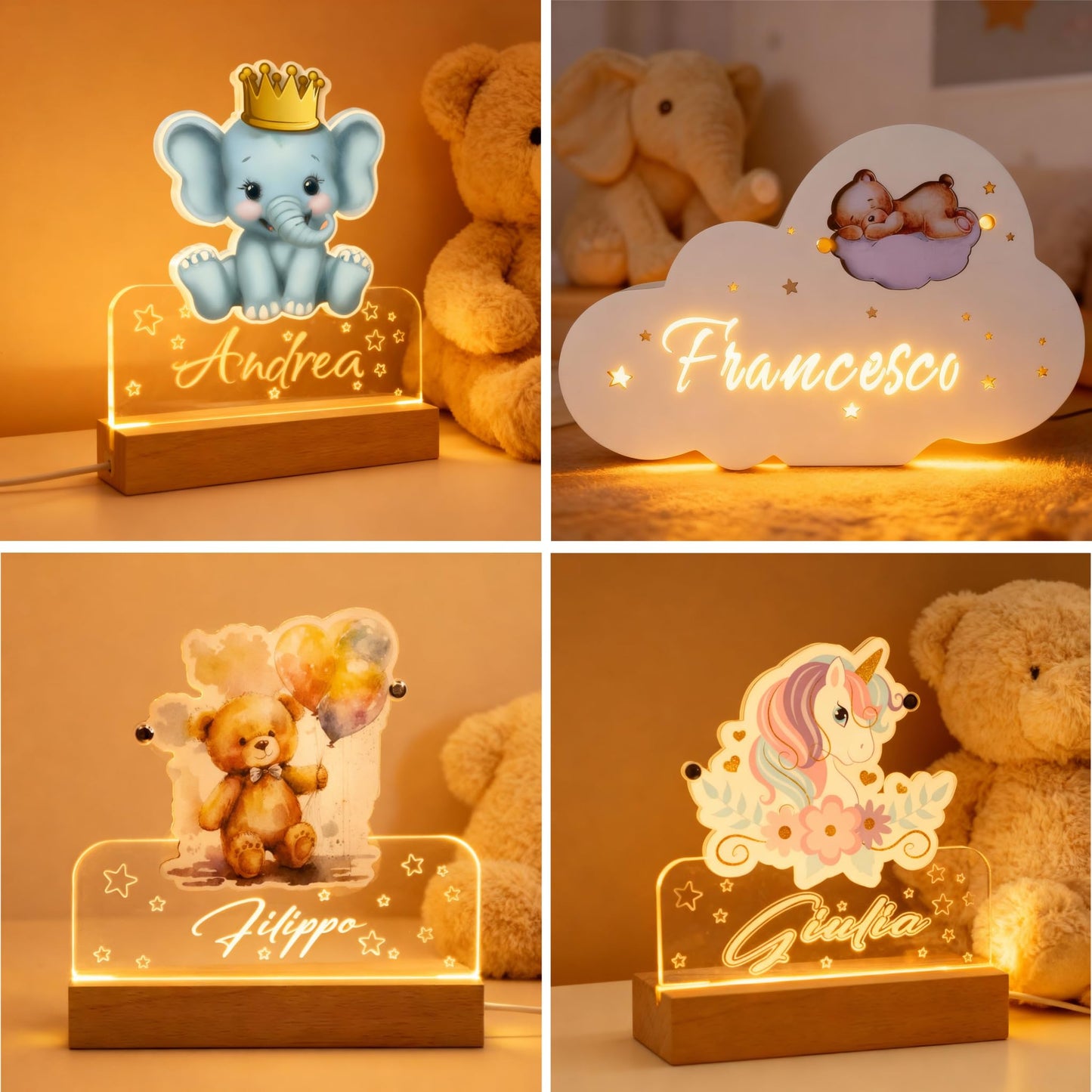 Lampada notturna bambini da presa dettaglio Made in Italy — Lo Realizzo®