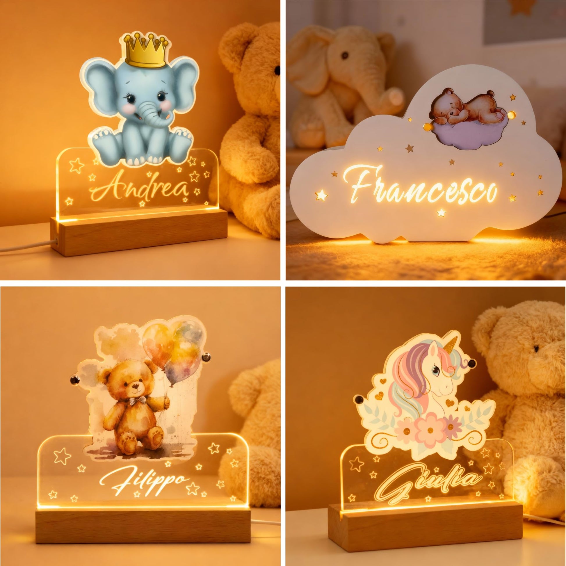 Lampada notturna bambini da presa Made in Italy — Lo Realizzo®