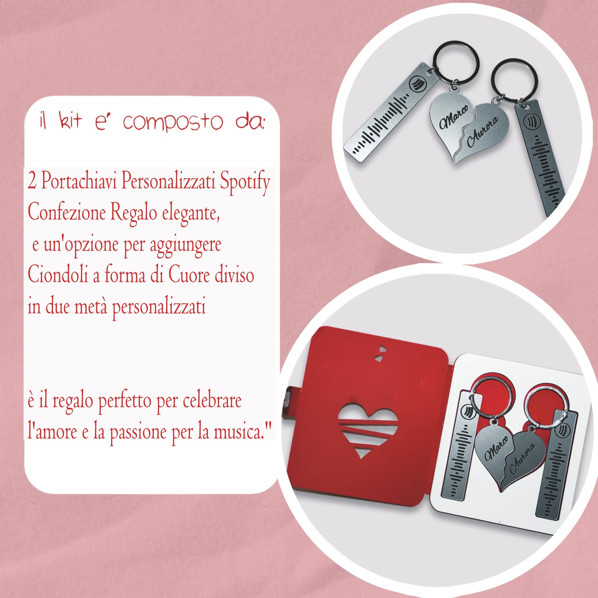 Portachiavi Spotify personalizzati confezione regalo — Lo Realizzo®
