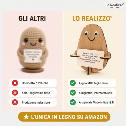 Patata positiva con 4 bigliettini intercambiabili motivazionali — Lo Realizzo®
