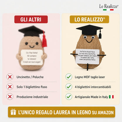 Patata positiva laurea con 4 bigliettini motivazionali inclusi — Lo Realizzo®