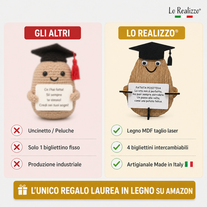Patata positiva laurea con 4 bigliettini motivazionali inclusi — Lo Realizzo®
