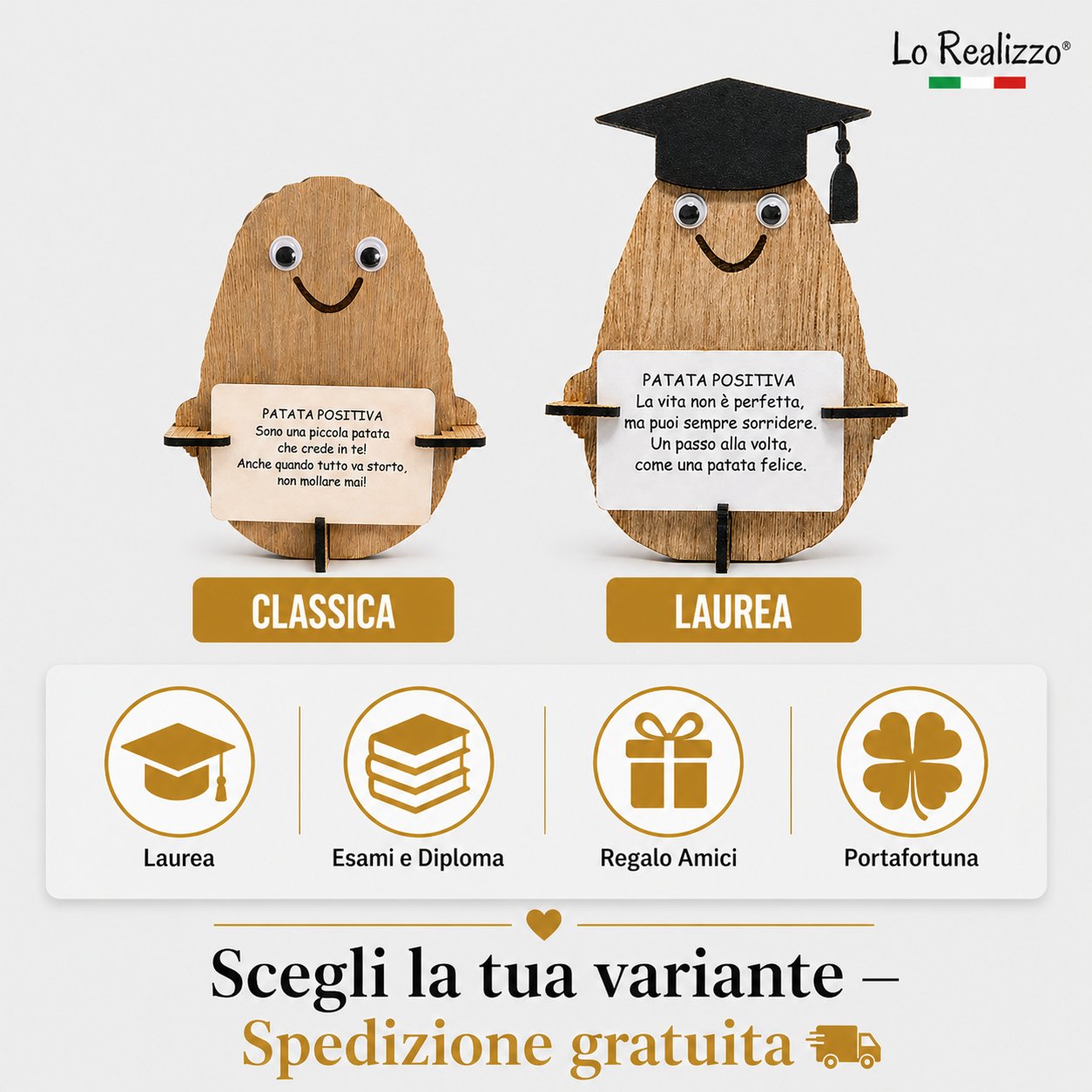 Patata positiva laurea idea regalo laurea triennale magistrale — Lo Realizzo®