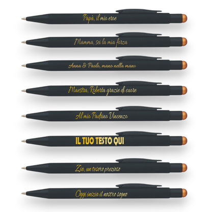 Penne personalizzate metallo esempi incisione laser nomi e frasi — Lo Realizzo®