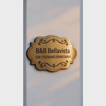 Targa CIN personalizzata oro - video dimostrativo targhetta codice identificativo nazionale per B&B e case vacanze - Lo Realizzo®