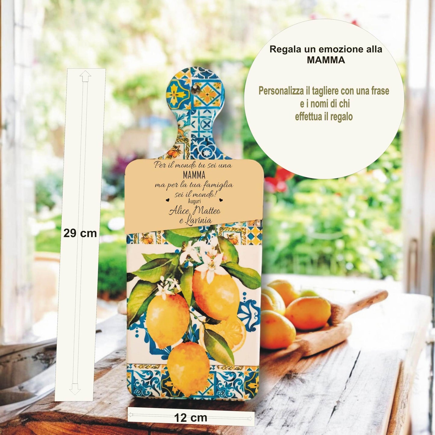 Tagliere ceramica personalizzato mamma regalo festa della mamma — Lo Realizzo®
