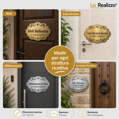 Targa CIN personalizzata per B&B, agriturismo, affittacamere e locazione turistica — Lo Realizzo®