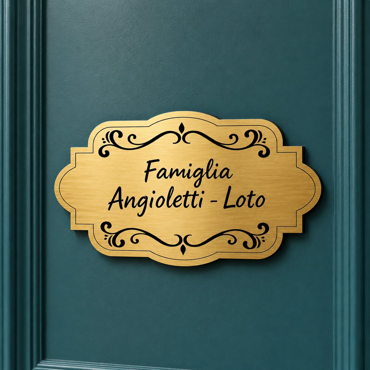 targa porta ingresso oro personalizzata